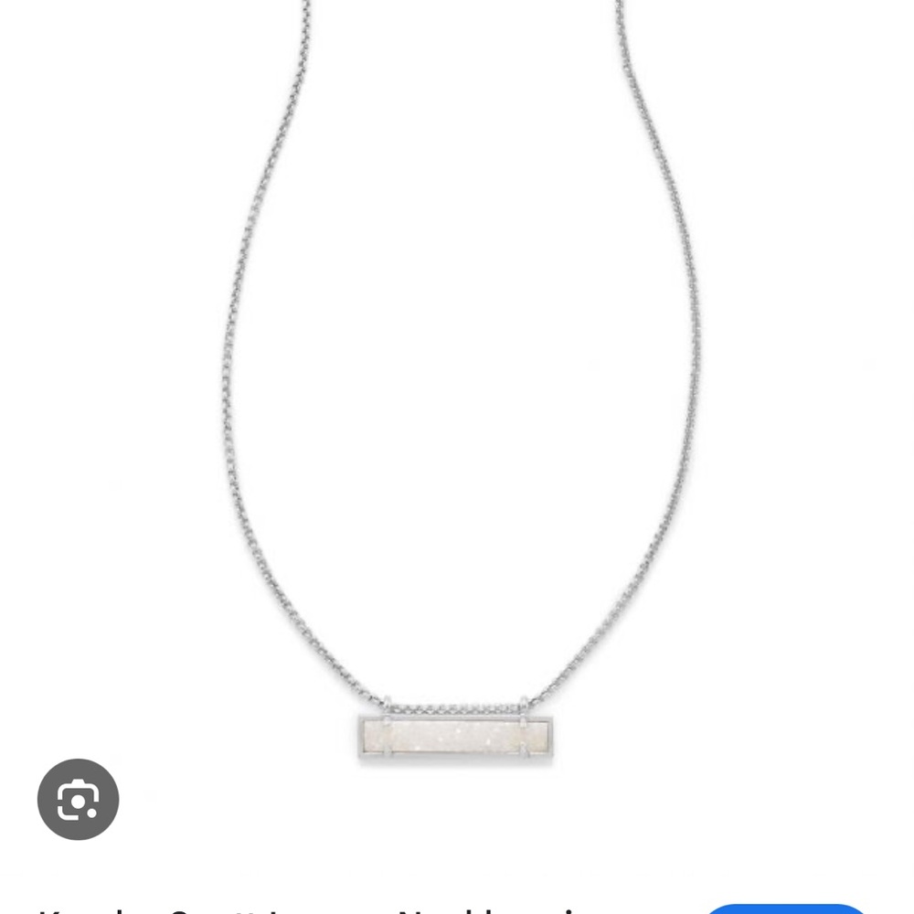 Kendra Scott Leanor Necklace in Iridescent Drusy, Rhodium Plated
